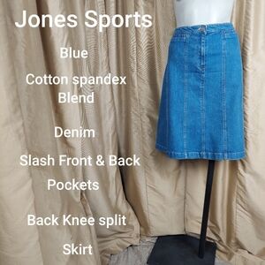 Jones Sports blue denim cotton skirt size 10